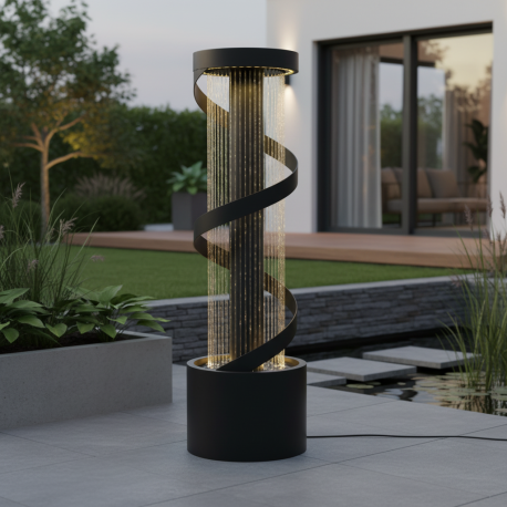 Fontaine cylindre moderne kit complet avec pompe - Lumineo