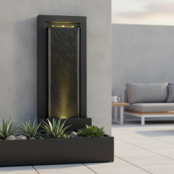 Fontaine moderne XL mur d'eau kit complet avec pompe - Lumineo