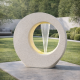 Fontaine moderne cercle kit complet avec pompe - Coloris blanc - Lumineo