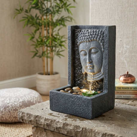 Fontaine mur d'eau Bouddha gris kit complet avec pompe - Art-Pond