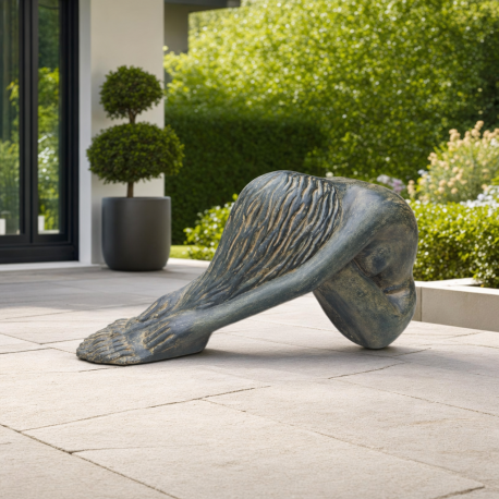 Grande statue femme assise 110cm - Coloris bronze - DecoIndo