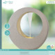Fontaine moderne cercle H72cm en polyrésine avec éclairage LED et pompe - Coloris blanc - Lumineo