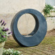 Fontaine moderne cercle H72cm en polyrésine avec éclairage LED et pompe - Coloris anthracite - Lumineo