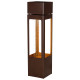 Fontaine XL design jardinière H121cm en acier galvanisé avec éclairage LED et pompe - Coloris rouille - Lumineo