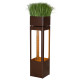 Fontaine XL design jardinière H121cm en acier galvanisé avec éclairage LED et pompe - Coloris rouille - Lumineo