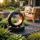 Fontaine moderne bicolore H91cm en polyrésine avec éclairage LED et pompe - Lumineo