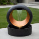 Fontaine moderne bicolore H72cm en polyrésine avec éclairage LED et pompe - Lumineo