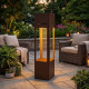 Fontaine XL design jardinière H121cm en acier galvanisé avec éclairage LED et pompe - Coloris rouille - Lumineo
