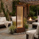 Fontaine XXL design mur d'eau H180cm en acier galvanisé avec éclairage LED et pompe - Coloris rouille - Lumineo