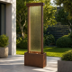 Fontaine XXL design mur d'eau H180cm en acier galvanisé avec éclairage LED et pompe - Coloris rouille - Lumineo
