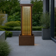 Fontaine design mur d'eau H112cm en acier galvanisé avec éclairage LED et pompe - Coloris rouille - Lumineo