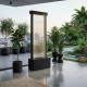 Fontaine XXL design mur d'eau H180cm en acier galvanisé avec éclairage LED et pompe - Coloris noir - Lumineo